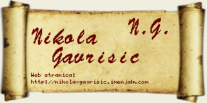 Nikola Gavrišić vizit kartica